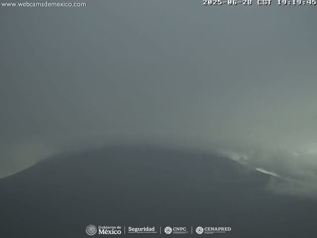 Volcán Popocatepetl Volcano Live Cam  - Tianguismanalco,  Puebla, Mexico