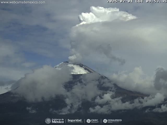 Volcán Popocatepetl Volcano Live Cam  - Tianguismanalco,  Puebla, Mexico