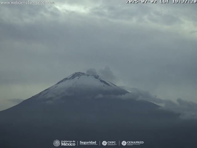 Volcán Popocatepetl Volcano Live Cam  - Tianguismanalco,  Puebla, Mexico