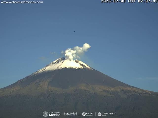 Volcán Popocatepetl Volcano Live Cam  - Tianguismanalco,  Puebla, Mexico