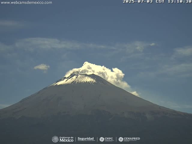 Volcán Popocatepetl Volcano Live Cam  - Tianguismanalco,  Puebla, Mexico