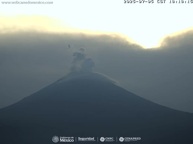 Volcán Popocatepetl Volcano Live Cam  - Tianguismanalco,  Puebla, Mexico