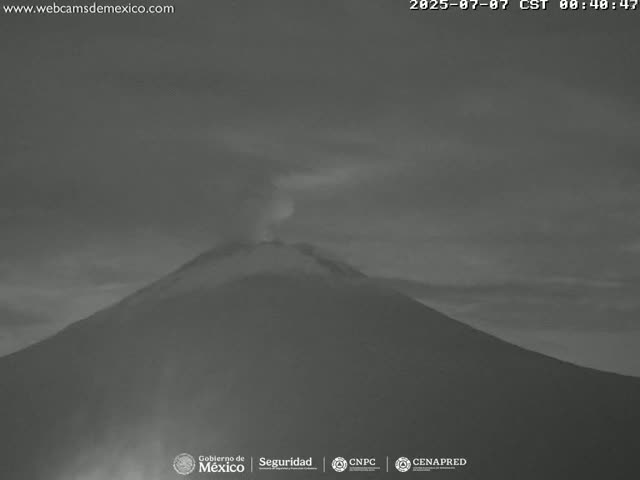 Volcán Popocatepetl Volcano Live Cam  - Tianguismanalco,  Puebla, Mexico