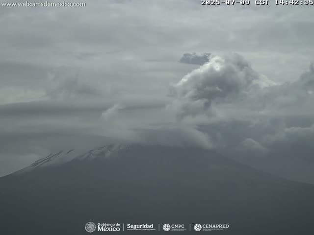 Volcán Popocatepetl Volcano Live Cam  - Tianguismanalco,  Puebla, Mexico