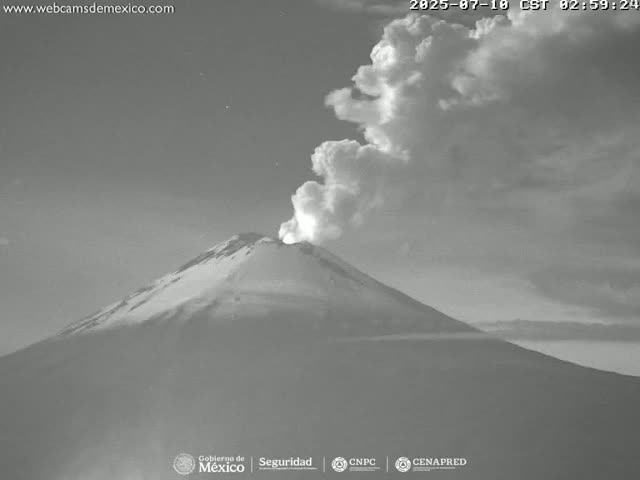 Volcán Popocatepetl Volcano Live Cam  - Tianguismanalco,  Puebla, Mexico
