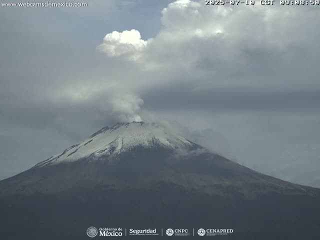 Volcán Popocatepetl Volcano Live Cam  - Tianguismanalco,  Puebla, Mexico