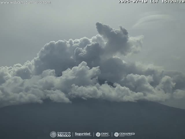 Volcán Popocatepetl Volcano Live Cam  - Tianguismanalco,  Puebla, Mexico