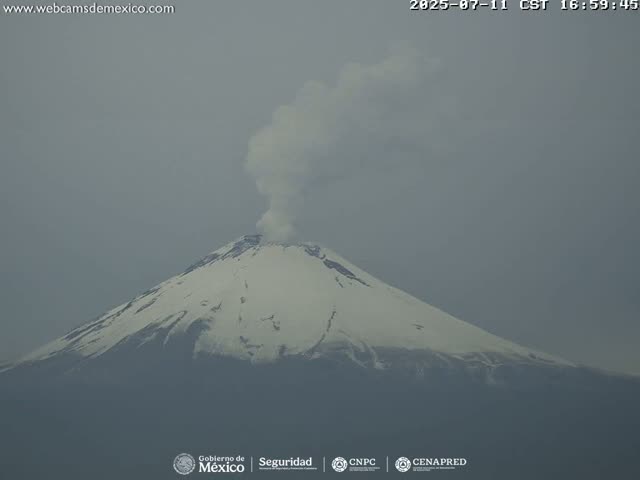 Volcán Popocatepetl Volcano Live Cam  - Tianguismanalco,  Puebla, Mexico