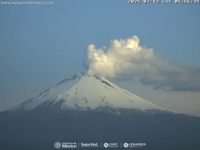 Volcán Popocatepetl Volcano Live Cam  - Tianguismanalco,  Puebla, Mexico