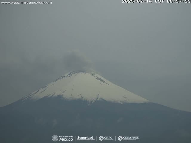 Volcán Popocatepetl Volcano Live Cam  - Tianguismanalco,  Puebla, Mexico
