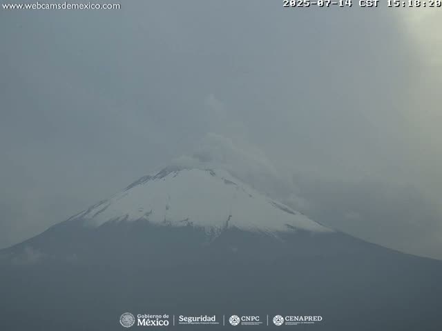 Volcán Popocatepetl Volcano Live Cam  - Tianguismanalco,  Puebla, Mexico