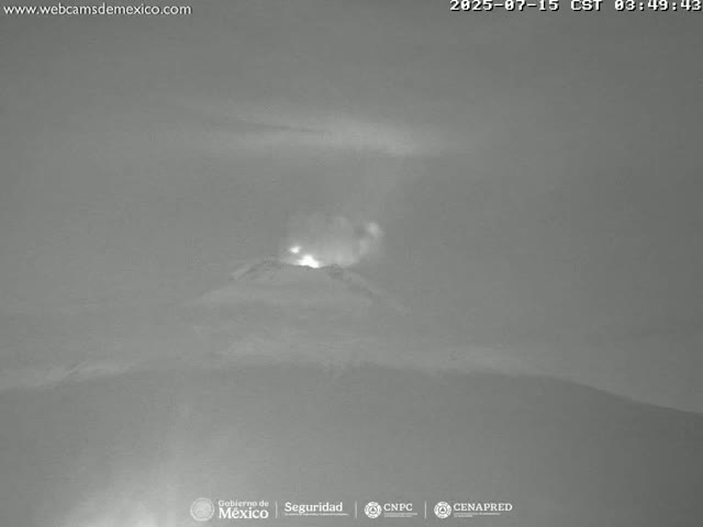 Volcán Popocatepetl Volcano Live Cam  - Tianguismanalco,  Puebla, Mexico