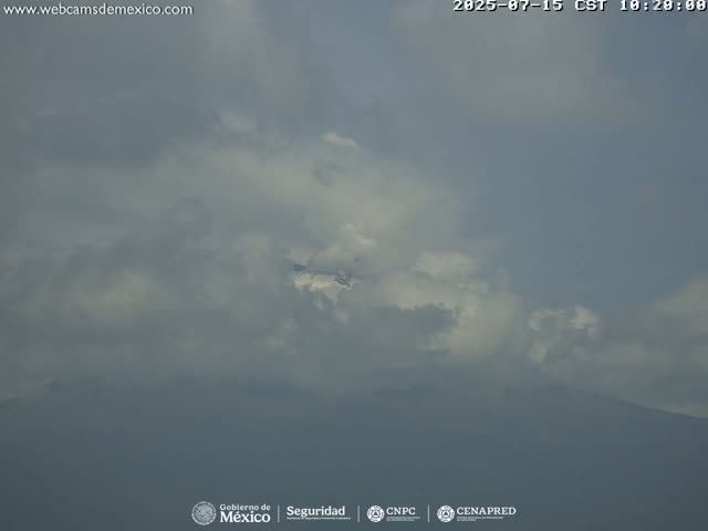 Volcán Popocatepetl Volcano Live Cam  - Tianguismanalco,  Puebla, Mexico