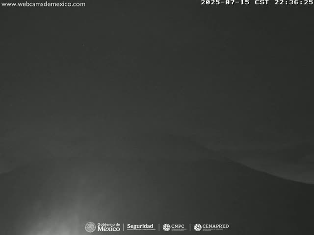 Volcán Popocatepetl Volcano Live Cam  - Tianguismanalco,  Puebla, Mexico
