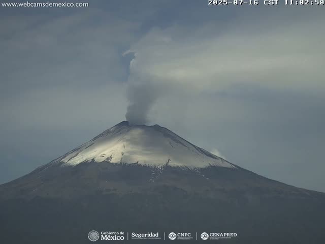 Volcán Popocatepetl Volcano Live Cam  - Tianguismanalco,  Puebla, Mexico