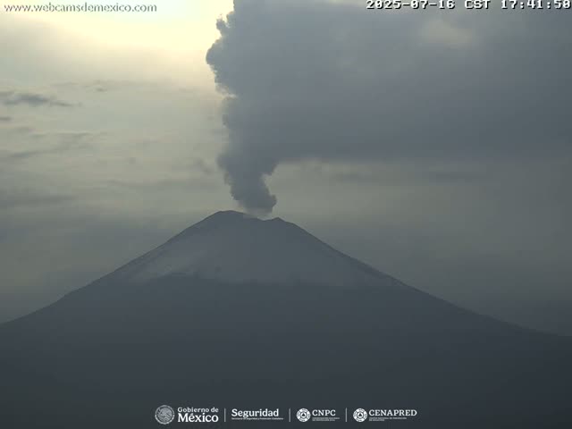 Volcán Popocatepetl Volcano Live Cam  - Tianguismanalco,  Puebla, Mexico