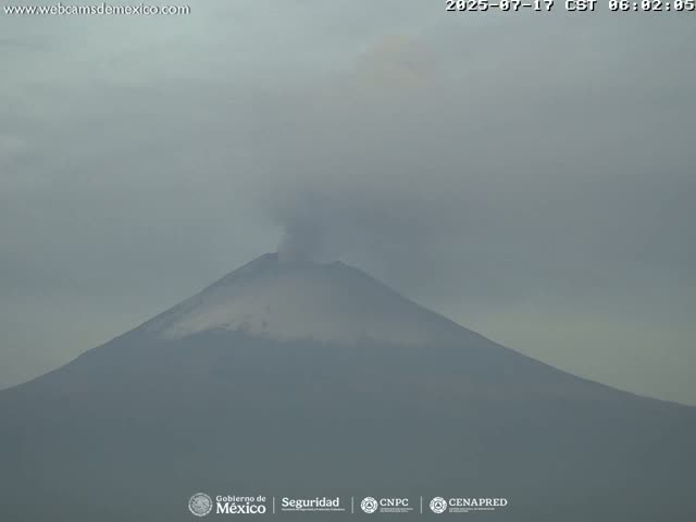 Volcán Popocatepetl Volcano Live Cam  - Tianguismanalco,  Puebla, Mexico