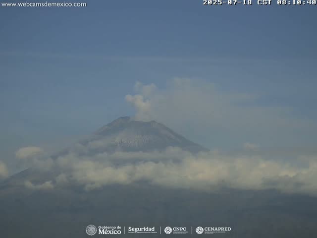 Volcán Popocatepetl Volcano Live Cam  - Tianguismanalco,  Puebla, Mexico
