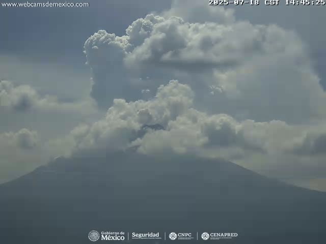 Volcán Popocatepetl Volcano Live Cam  - Tianguismanalco,  Puebla, Mexico