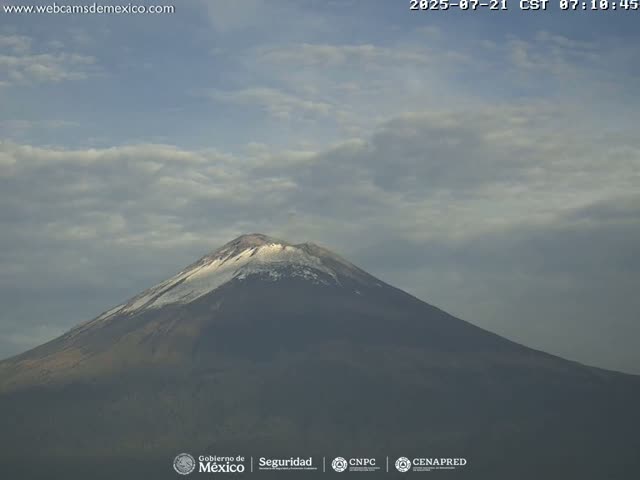 Volcán Popocatepetl Volcano Live Cam  - Tianguismanalco,  Puebla, Mexico