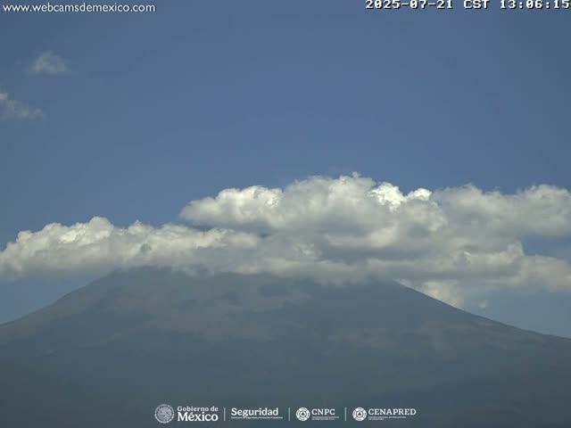 Volcán Popocatepetl Volcano Live Cam  - Tianguismanalco,  Puebla, Mexico