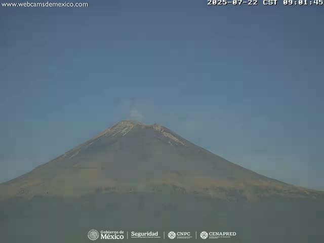 Volcán Popocatepetl Volcano Live Cam  - Tianguismanalco,  Puebla, Mexico