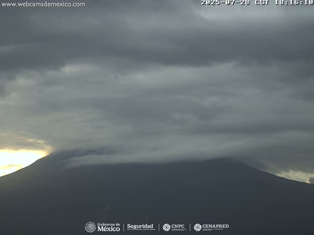 Volcán Popocatepetl Volcano Live Cam  - Tianguismanalco,  Puebla, Mexico