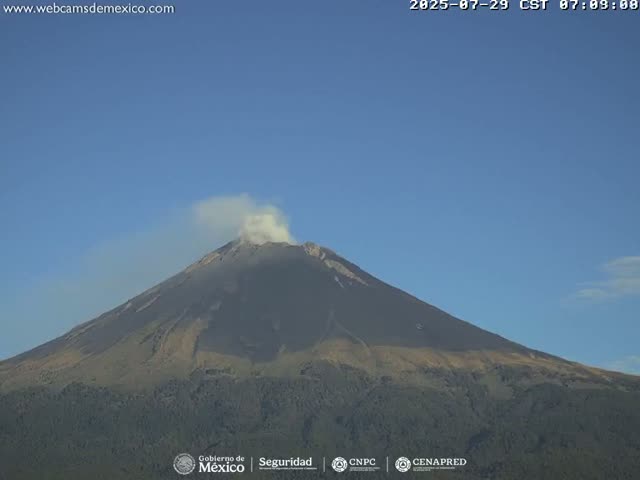 Volcán Popocatepetl Volcano Live Cam  - Tianguismanalco,  Puebla, Mexico