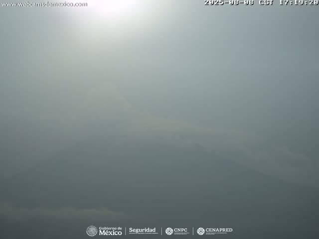 Volcán Popocatepetl Volcano Live Cam  - Tianguismanalco,  Puebla, Mexico