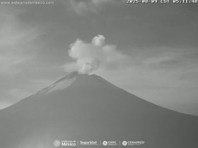 Volcán Popocatepetl Volcano Live Cam  - Tianguismanalco,  Puebla, Mexico