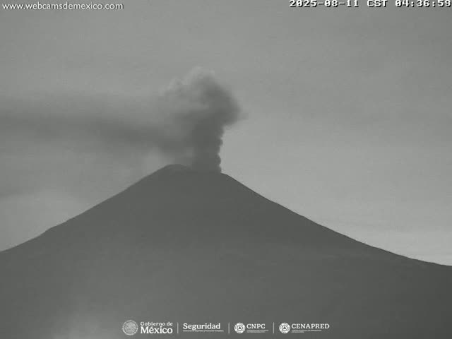 Volcán Popocatepetl Volcano Live Cam  - Tianguismanalco,  Puebla, Mexico
