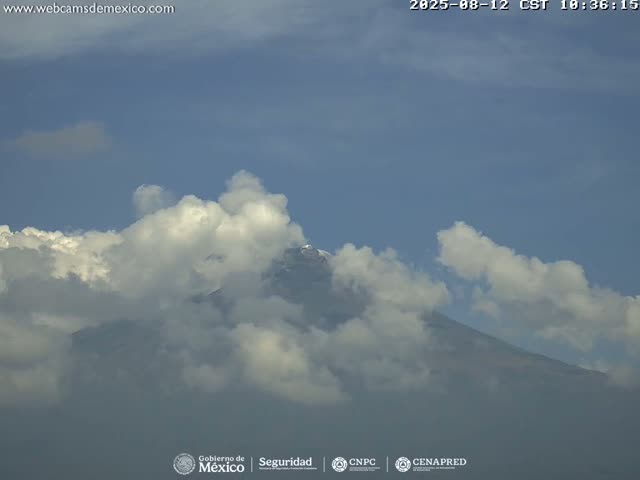 Volcán Popocatepetl Volcano Live Cam  - Tianguismanalco,  Puebla, Mexico