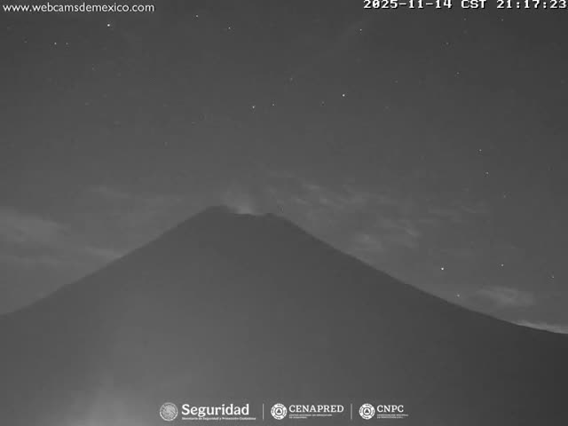 Volcán Popocatepetl Volcano Live Cam  - Tianguismanalco,  Puebla, Mexico
