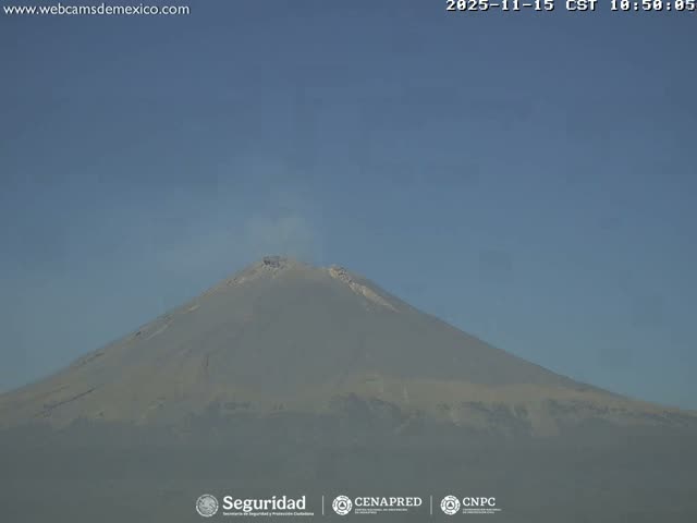 Volcán Popocatepetl Volcano Live Cam  - Tianguismanalco,  Puebla, Mexico