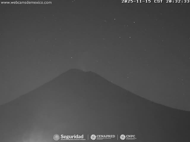 Volcán Popocatepetl Volcano Live Cam  - Tianguismanalco,  Puebla, Mexico