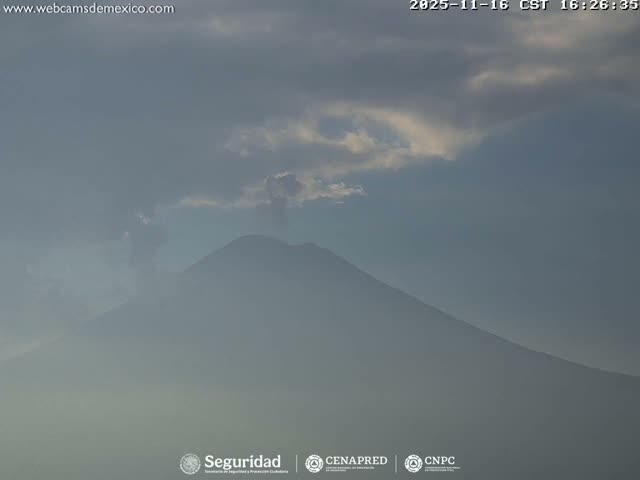 Volcán Popocatepetl Volcano Live Cam  - Tianguismanalco,  Puebla, Mexico