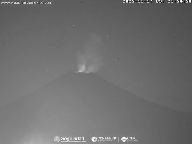 Volcán Popocatepetl Volcano Live Cam  - Tianguismanalco,  Puebla, Mexico