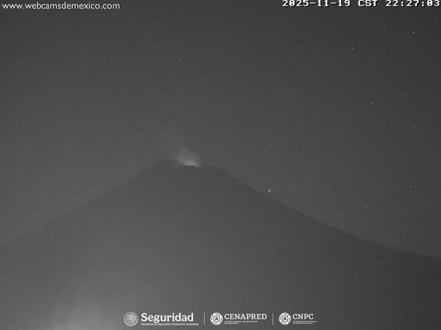 Volcán Popocatepetl Volcano Live Cam  - Tianguismanalco,  Puebla, Mexico