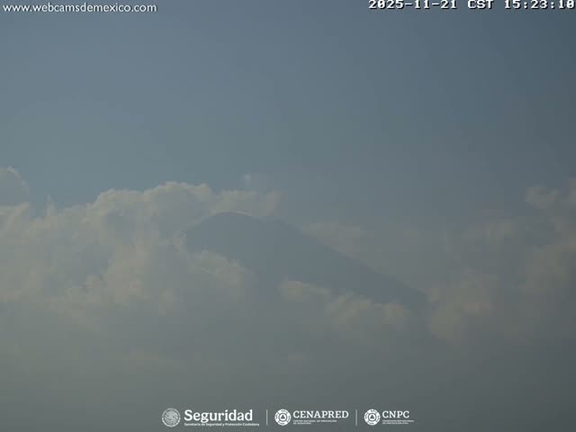 Volcán Popocatepetl Volcano Live Cam  - Tianguismanalco,  Puebla, Mexico