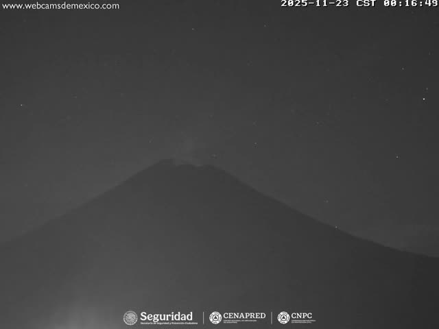 Volcán Popocatepetl Volcano Live Cam  - Tianguismanalco,  Puebla, Mexico
