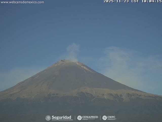 Volcán Popocatepetl Volcano Live Cam  - Tianguismanalco,  Puebla, Mexico