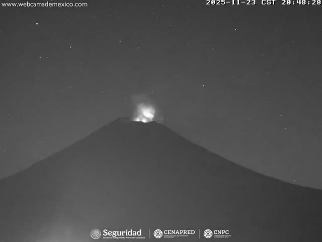 Volcán Popocatepetl Volcano Live Cam  - Tianguismanalco,  Puebla, Mexico
