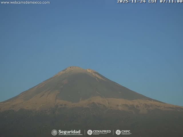 Volcán Popocatepetl Volcano Live Cam  - Tianguismanalco,  Puebla, Mexico