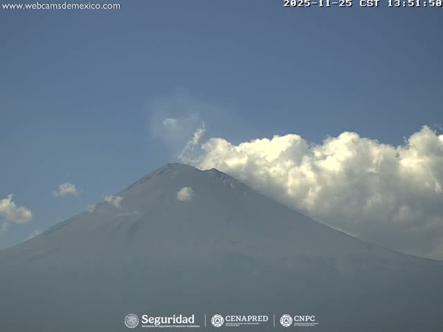 Volcán Popocatepetl Volcano Live Cam  - Tianguismanalco,  Puebla, Mexico