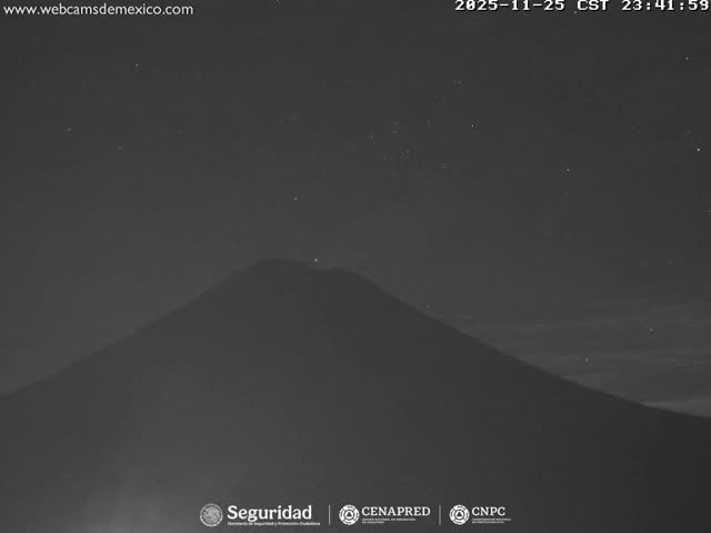 Volcán Popocatepetl Volcano Live Cam  - Tianguismanalco,  Puebla, Mexico
