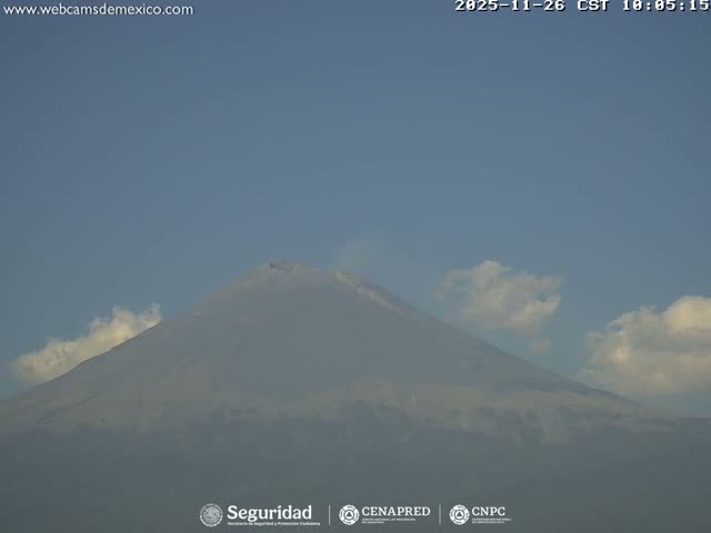 Volcán Popocatepetl Volcano Live Cam  - Tianguismanalco,  Puebla, Mexico