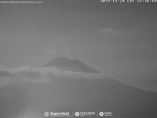 Volcán Popocatepetl Volcano Live Cam  - Tianguismanalco,  Puebla, Mexico