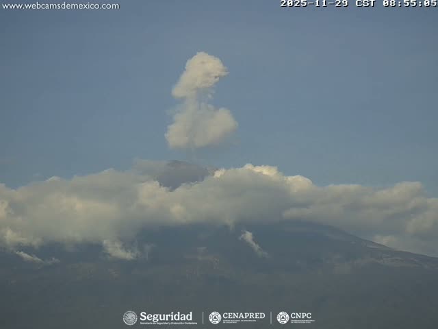 Volcán Popocatepetl Volcano Live Cam  - Tianguismanalco,  Puebla, Mexico