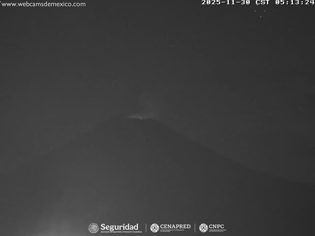 Volcán Popocatepetl Volcano Live Cam  - Tianguismanalco,  Puebla, Mexico