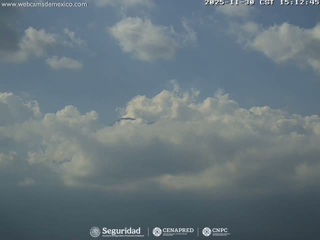 Volcán Popocatepetl Volcano Live Cam  - Tianguismanalco,  Puebla, Mexico